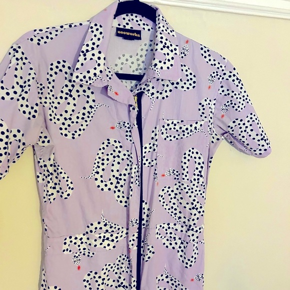Nooworks Lavender Dalmatian Print Jumpsuit